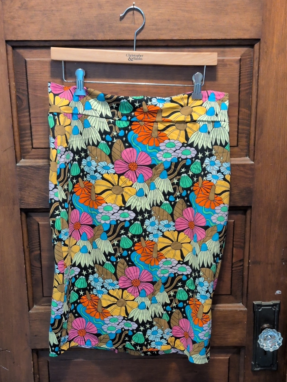 Nooworks Cosmic Floral Wiggle Skirt Sz XL - Picture 3 of 5